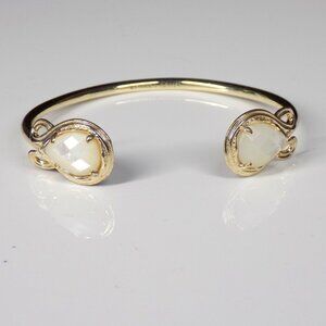 Kendra Scott Mother of Pearl Cuff Bracelet Gold-tone Faceted Teardrop Stones